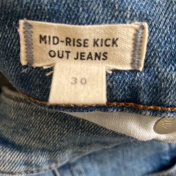 Madewell Mid Rise Kick Out Jeans Size 30 - Picture 3 of 13